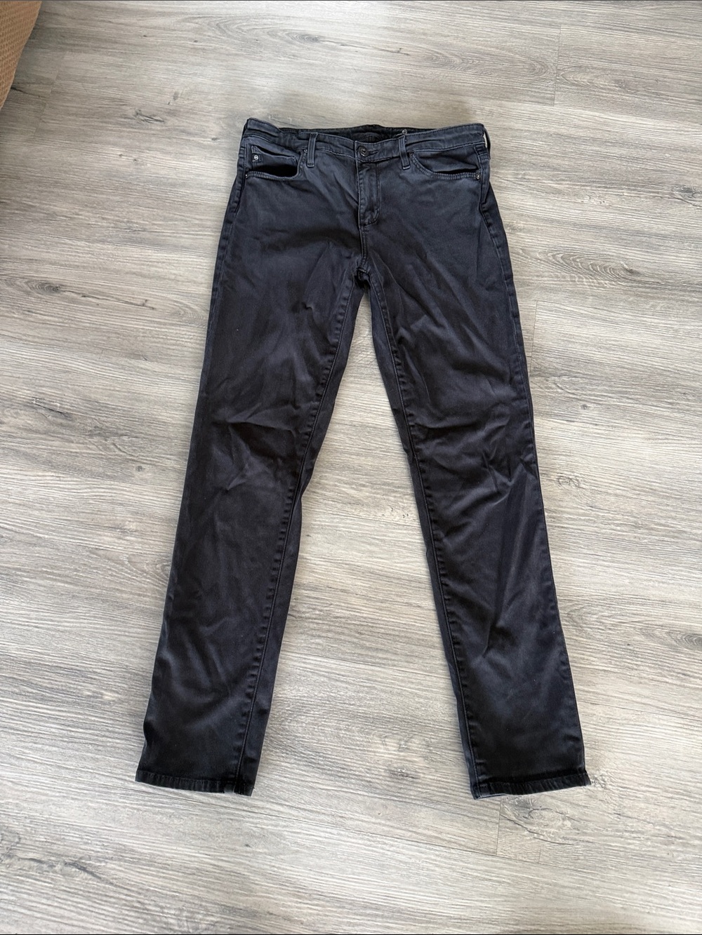 AG Adriano Goldschmied Men's Slim Straight Jeans in Black size 28